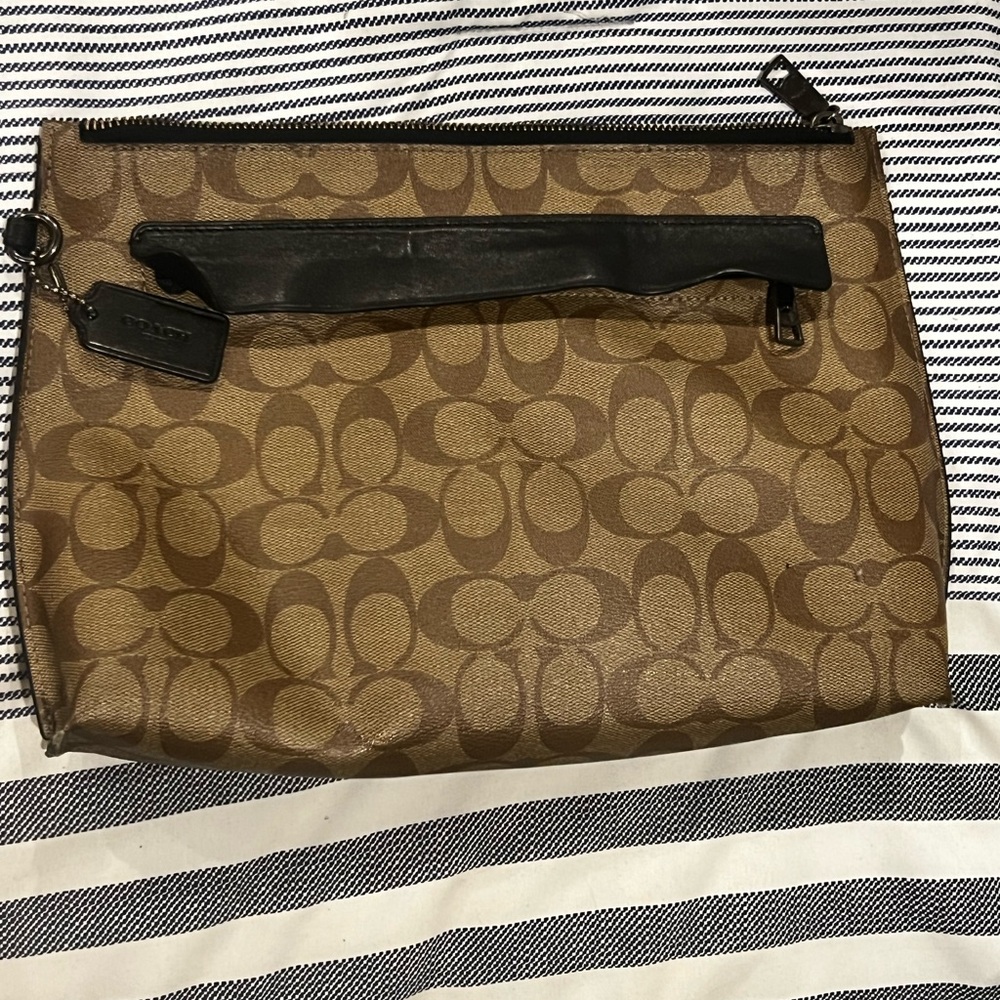 Coach Brown Signature Wristlet